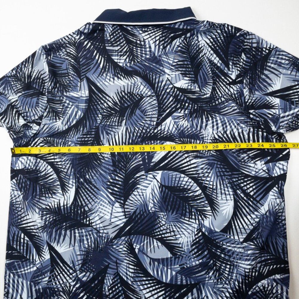 Under Armour Iso-Chill Golf Polo Men's 3XL Blue Palm Leaf Stretch Performance - Picture 14 of 15